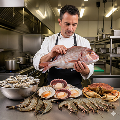 A restaurateur selecting high-quality ingredients to create unforgettable dishes